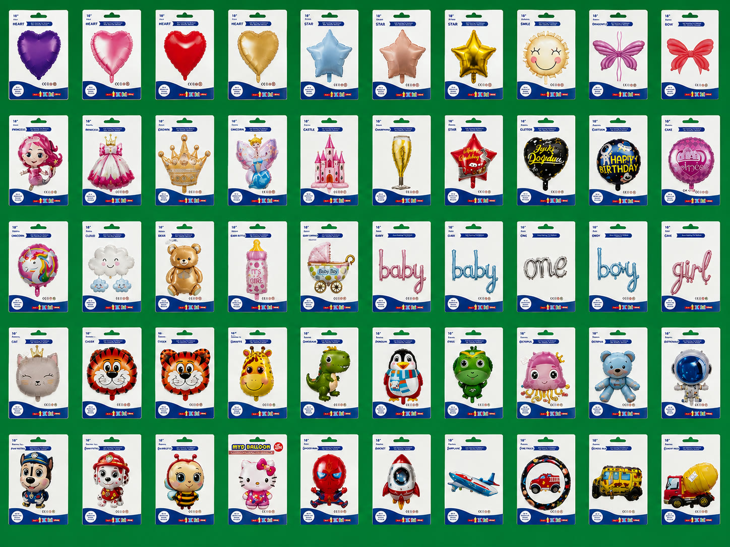 Kalp, yıldız, prenses, bebek ve hayvan figürlü folyo balon çeşitleri