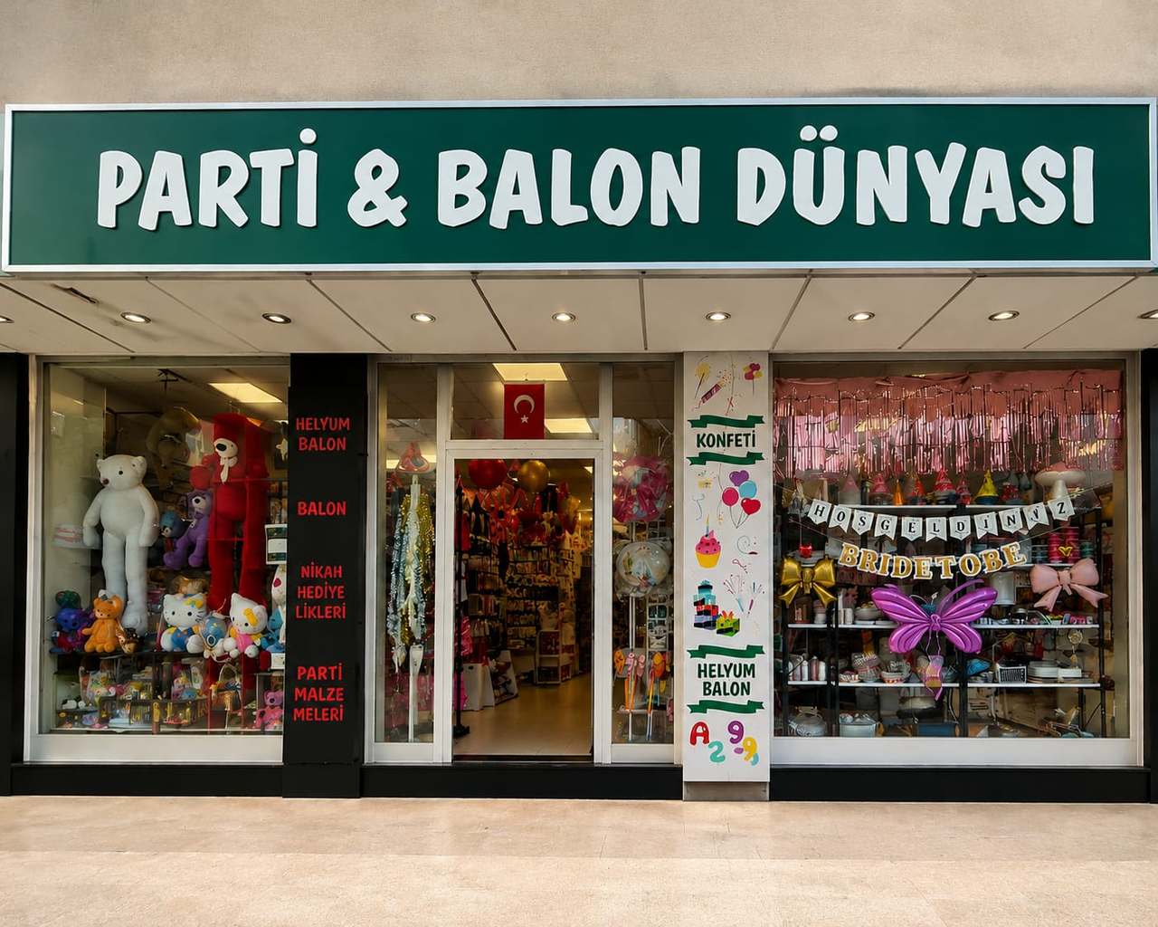 Parti & Balon Dünyası mağaza vitrini