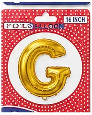 Altın renkli G harfi folyo balon, 16 inç