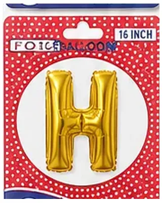 Altın renkli H harfi folyo balon, 16 inç