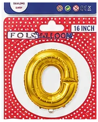 Altın renkli O harfi folyo balon, 16 inç