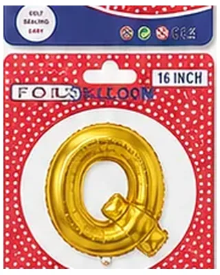 Altın renkli Q harfi folyo balon, 16 inç