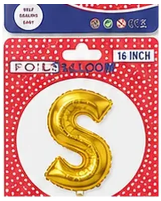 Altın renkli S harfi folyo balon, 16 inç