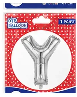 Gümüş renkli Y harfi folyo balon, 16 inç
